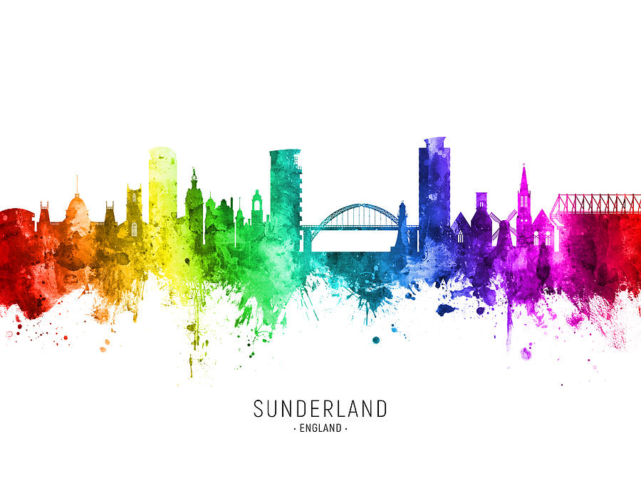 Sunderland England Skyline #75 Digital Art by Michael Tompsett