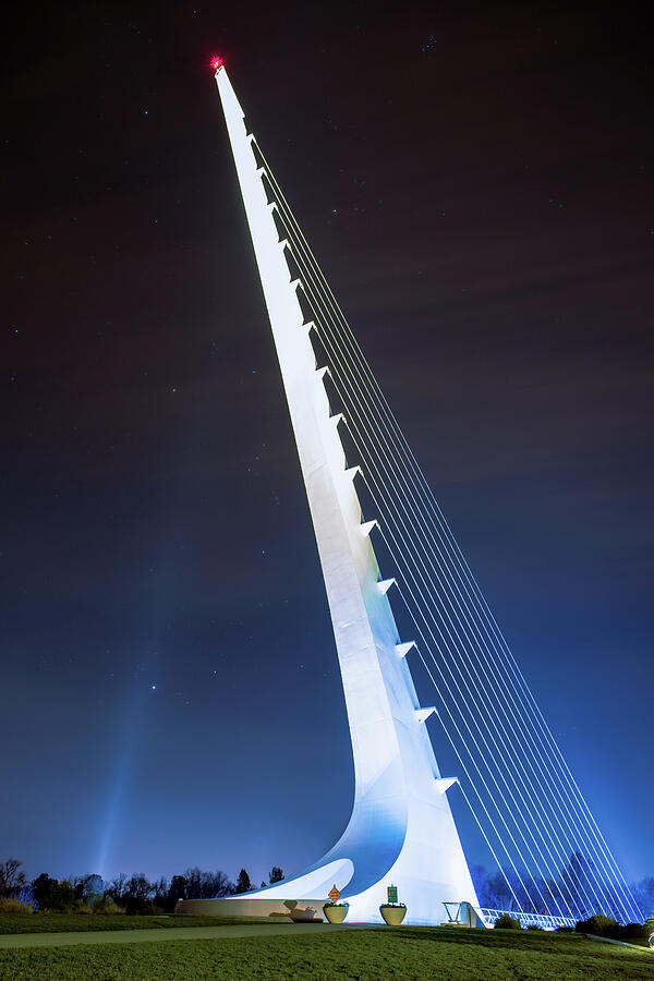 Sundial Spire at Night Photograph by Mike Lee