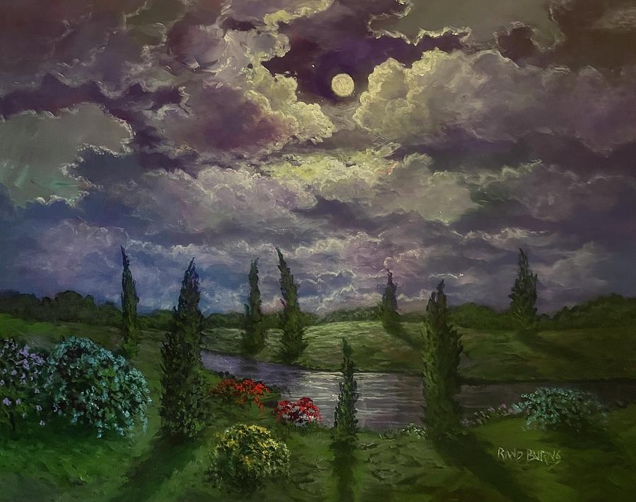 Sundials Of The Moon.  A Timed Timelessness. Painting by Rand Burns