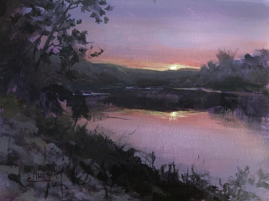 Sundown At Ely Ford Painting