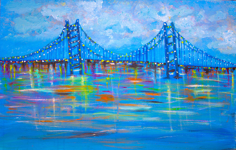Abstract Painting - Sundown Bridge by Mehwish Kamran
