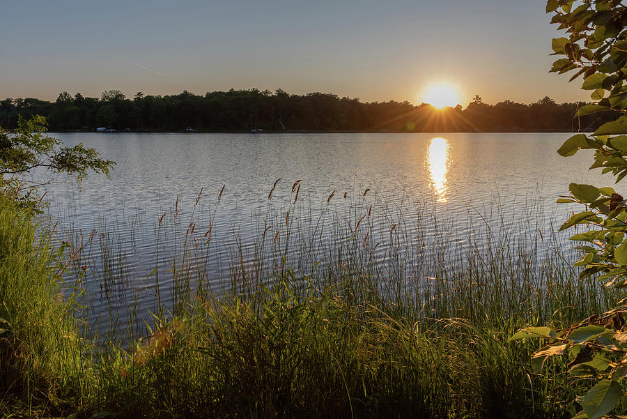 Sundown over the lake Photograph by Gary Eason