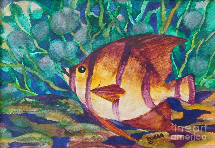 Sunfish Painting by Joan Clear