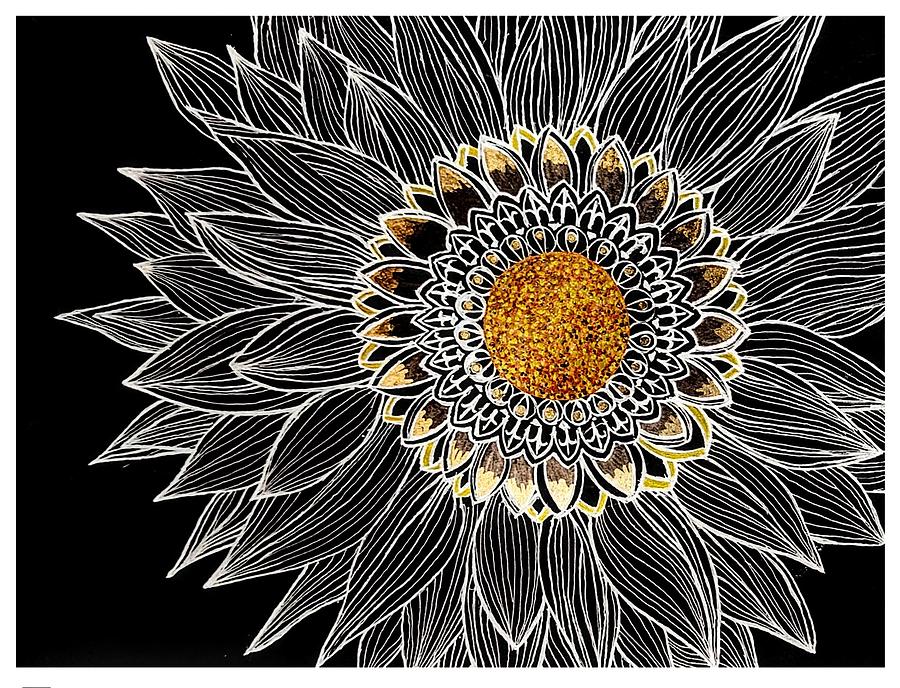 Sunflower A Drawing By Erica Mathers Pixels