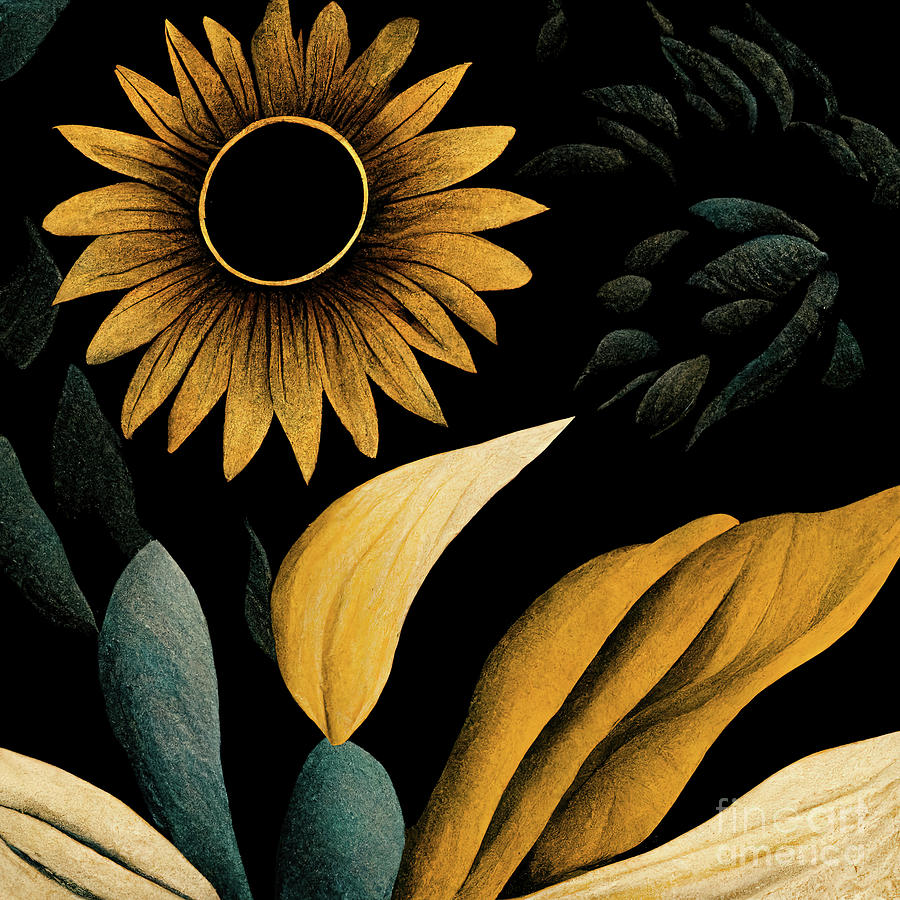 Sunflower Abstract Digital Art by Cindy Singleton