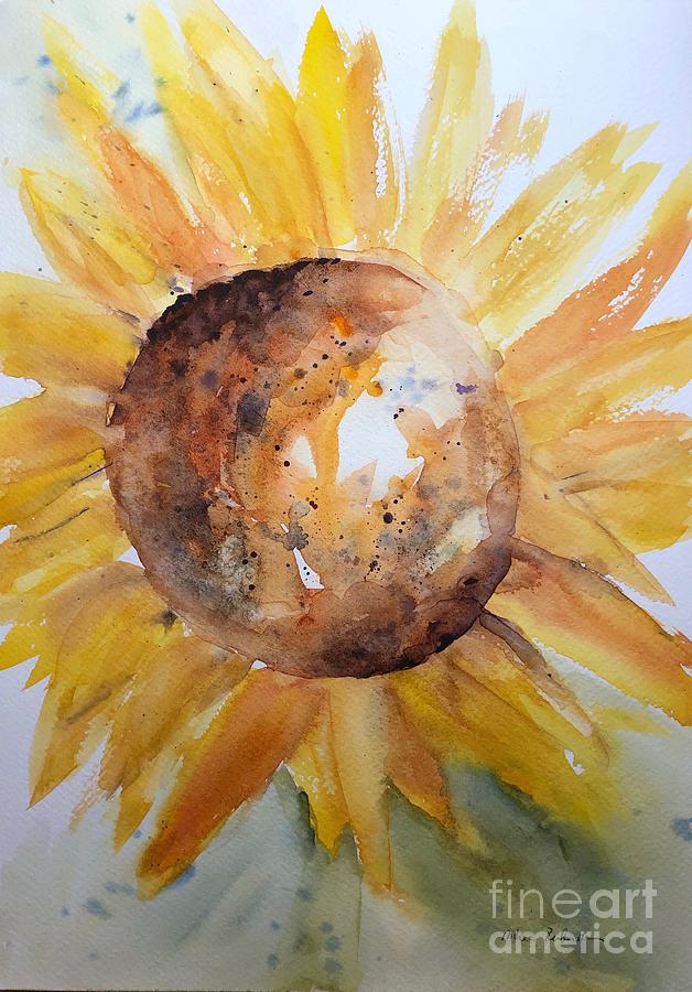 Sunflower Painting - Sunflower  by Andrea Rubinstein