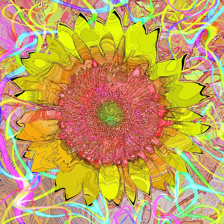 Sunflower Artwork V1 Mixed Media