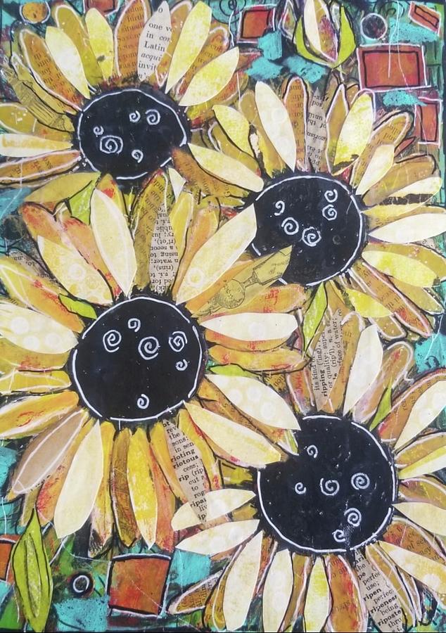 Sunflower Assembly Mixed Media by Gail Oliver - Fine Art America