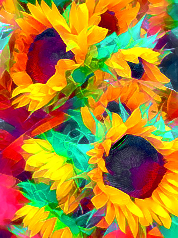 Sunflower Bliss Digital Art by Her Arts Desire