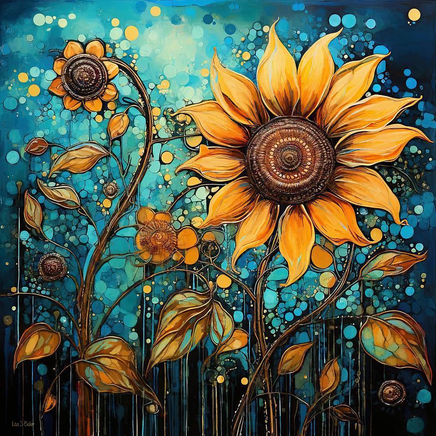 Sunflower Digital Art - Sunflower Blitz by Lisa S Baker