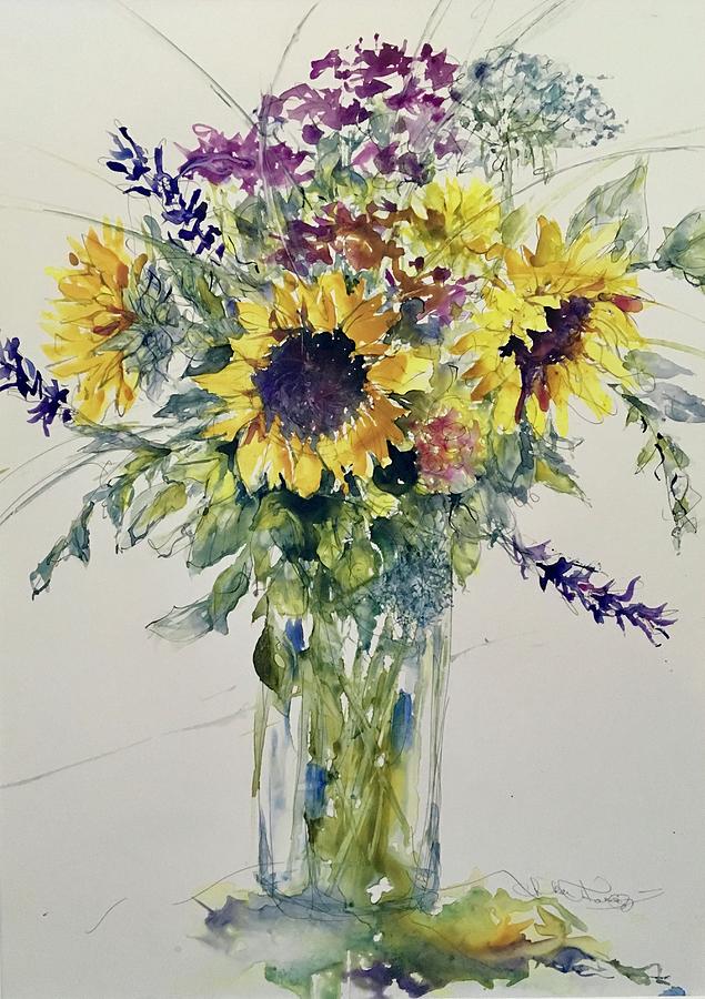 Sunflower bouquet Painting by Annika Farmer