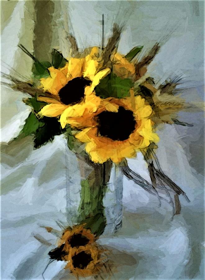 Sunflower Bouquet Digital Art by Henry Blackmon