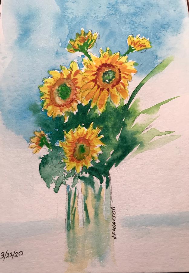 Sunflower bouquet  Painting by Judy Fischer Walton