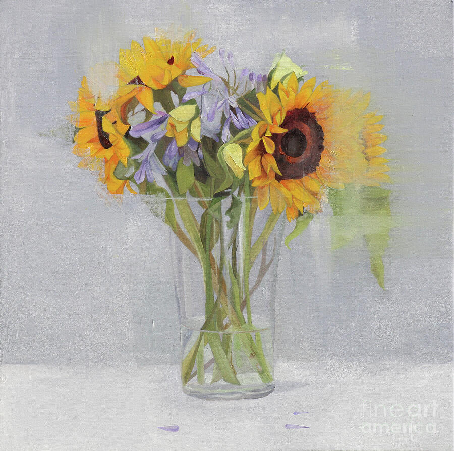Sunflower Painting - Sunflower Bouquet by Spectrum Art Studio