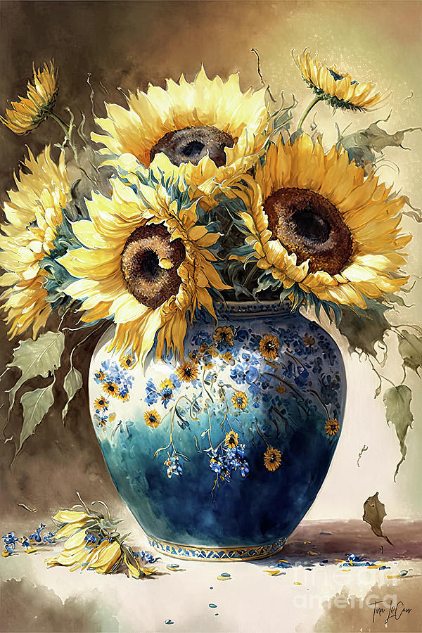  Sunflower Bouquet Painting by Tina LeCour