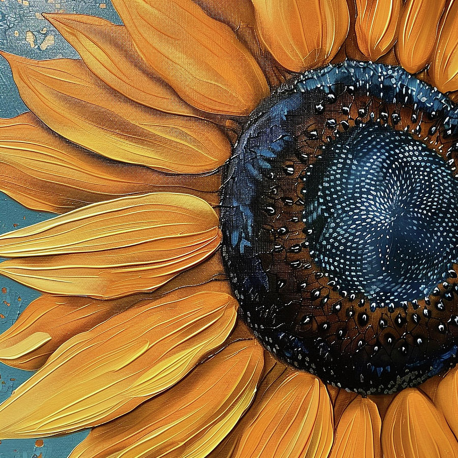 Sunflower Close Up Painting