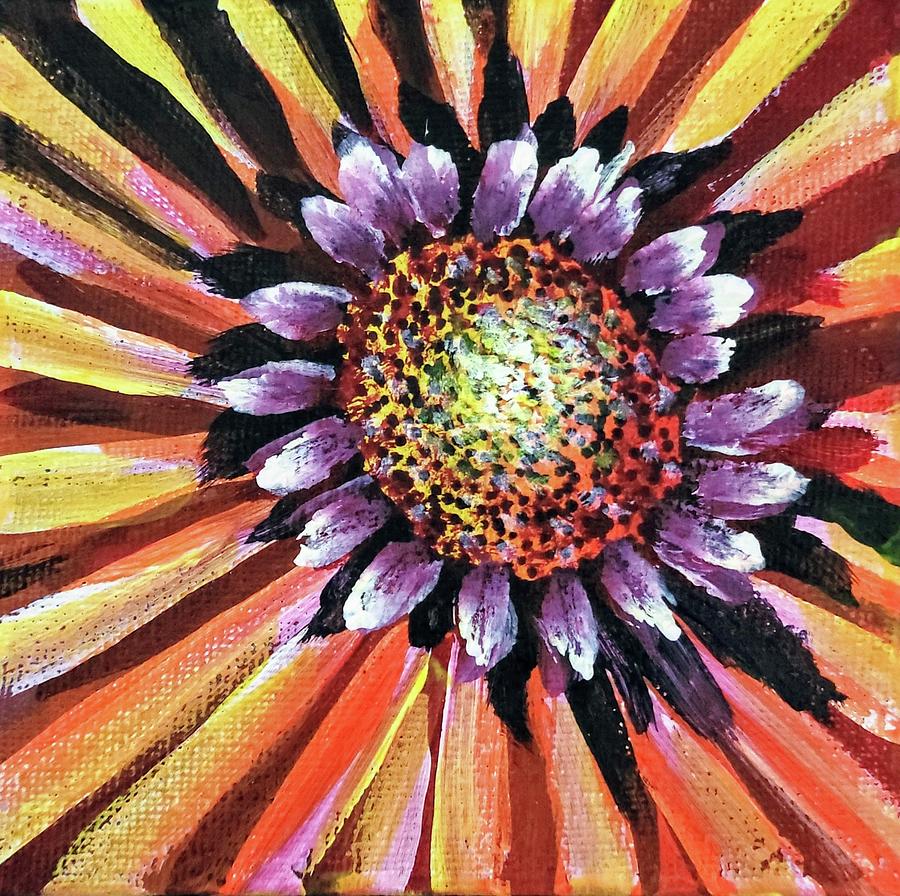 Sunflower color burst Painting by Randall Lechner - Fine Art America