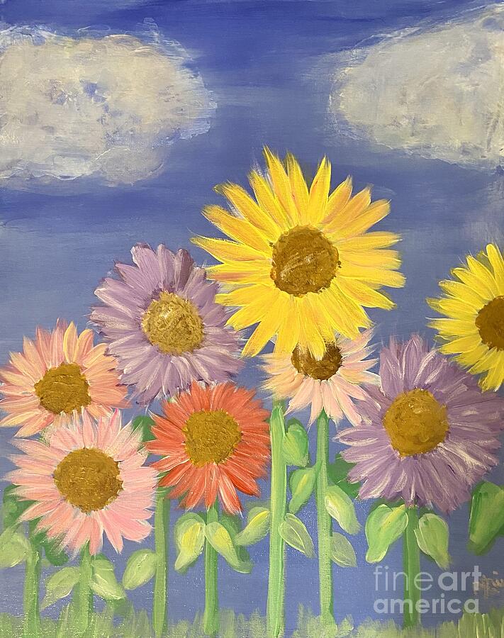 Sunflower Dreaming Painting by Ruth Knowles Fine Art America