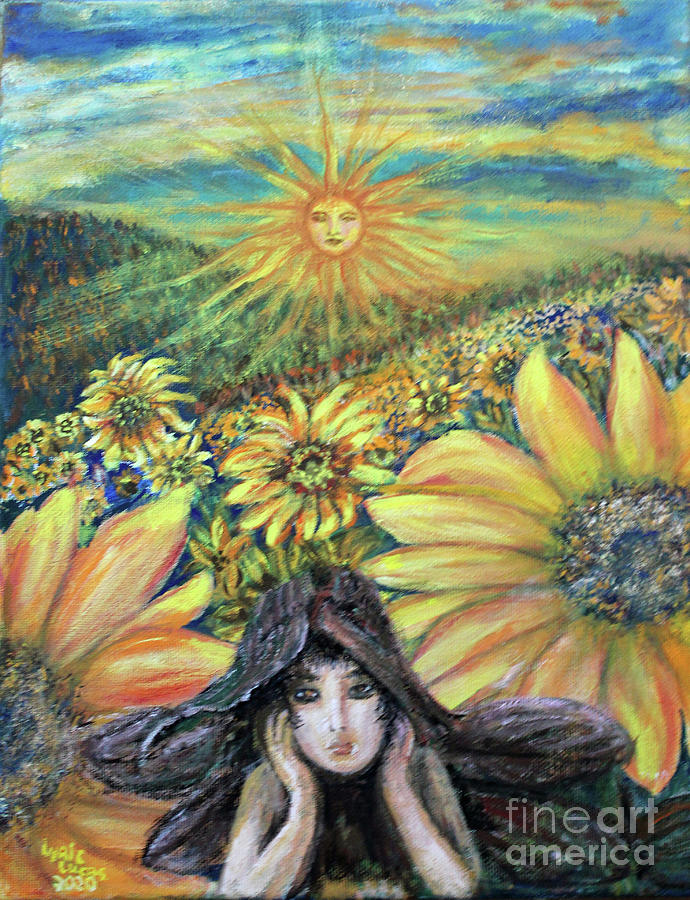 Sunflower Fantasy Painting by Lyric Lucas