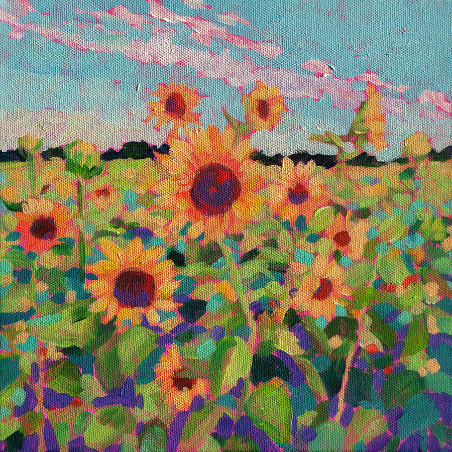 Sunflower Field #8 Painting by Heather Nagy