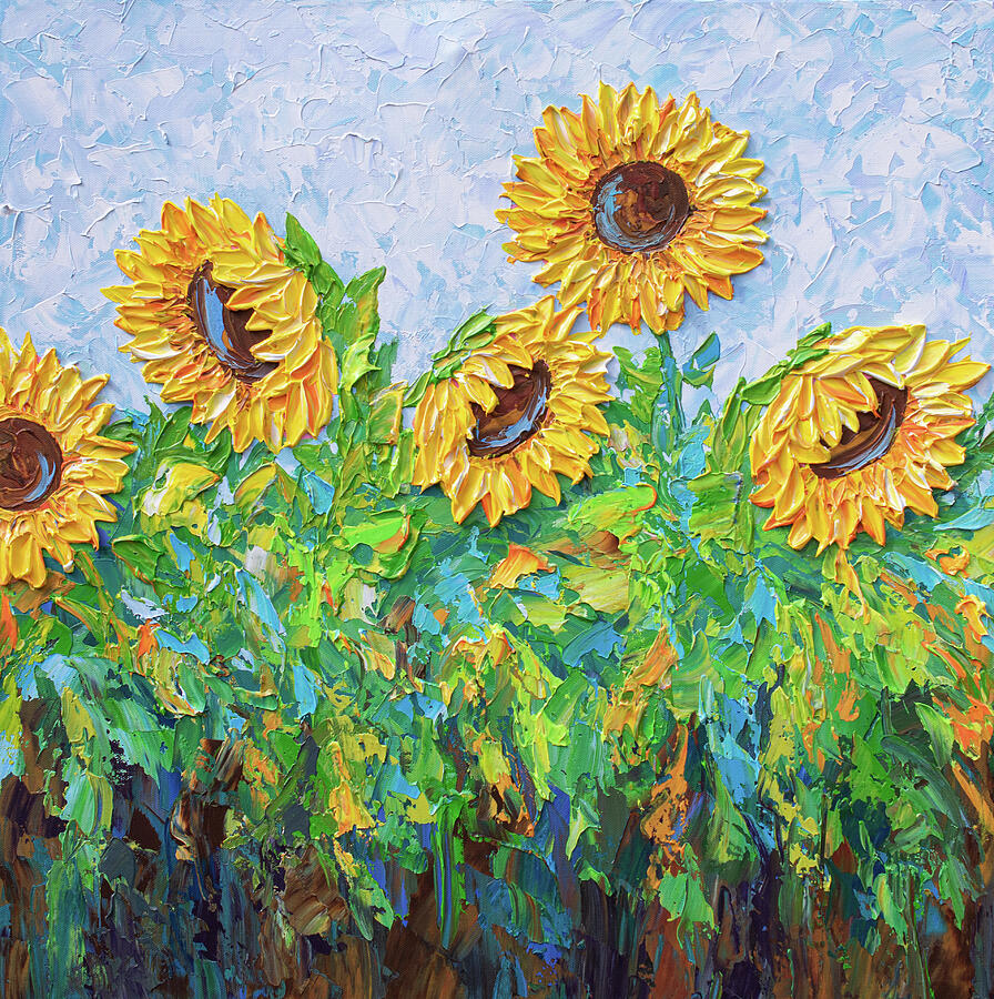 Sunflower Field Painting by Olga Tkachyk - Fine Art America