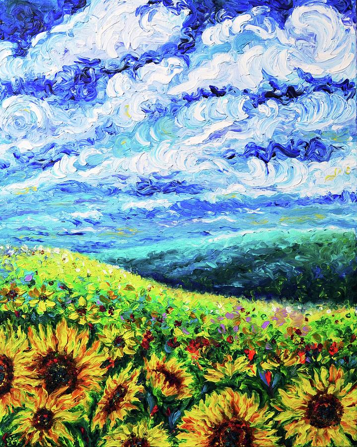 Sunflower Fields Forever Painting by Elizabeth Cox