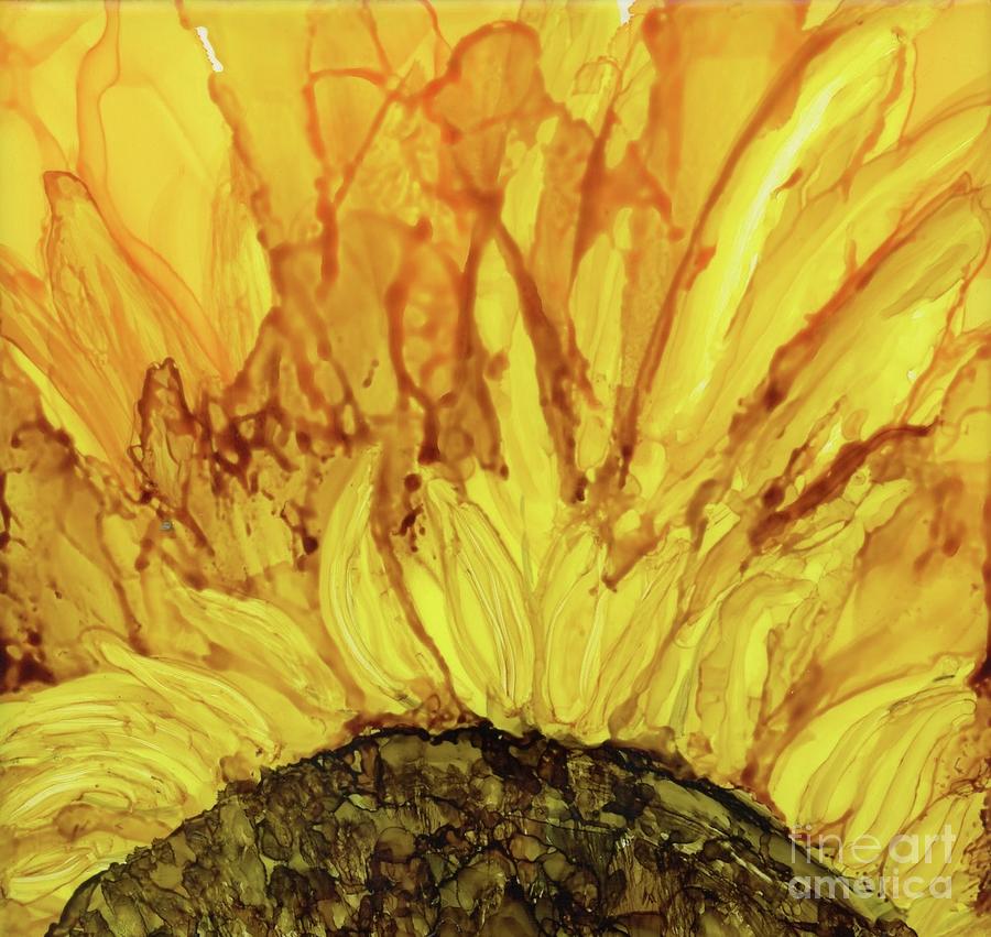 Sunflower Flames Painting by Julie Greene-Graham
