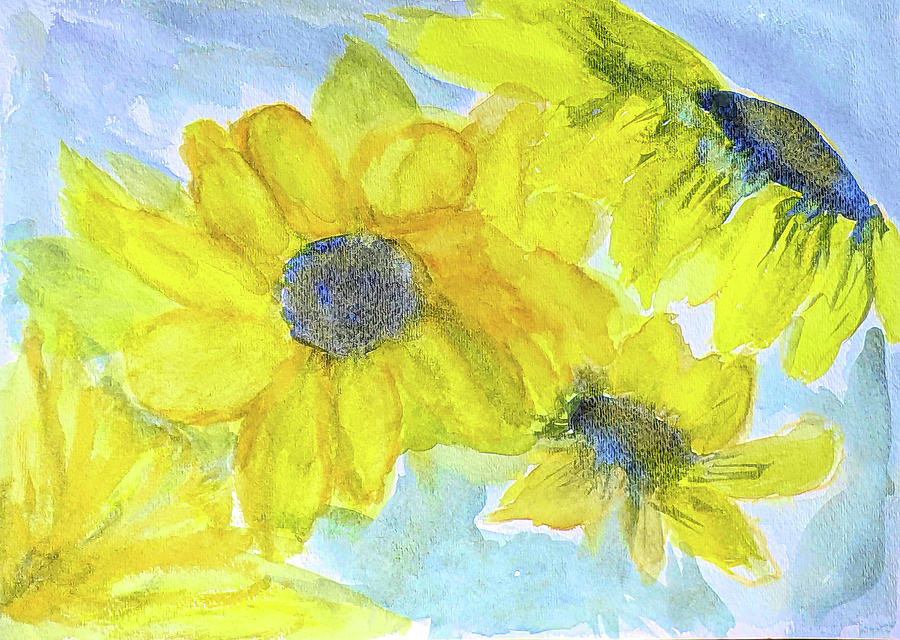 Sunflower Floral Painting  Painting by Cathy Anderson