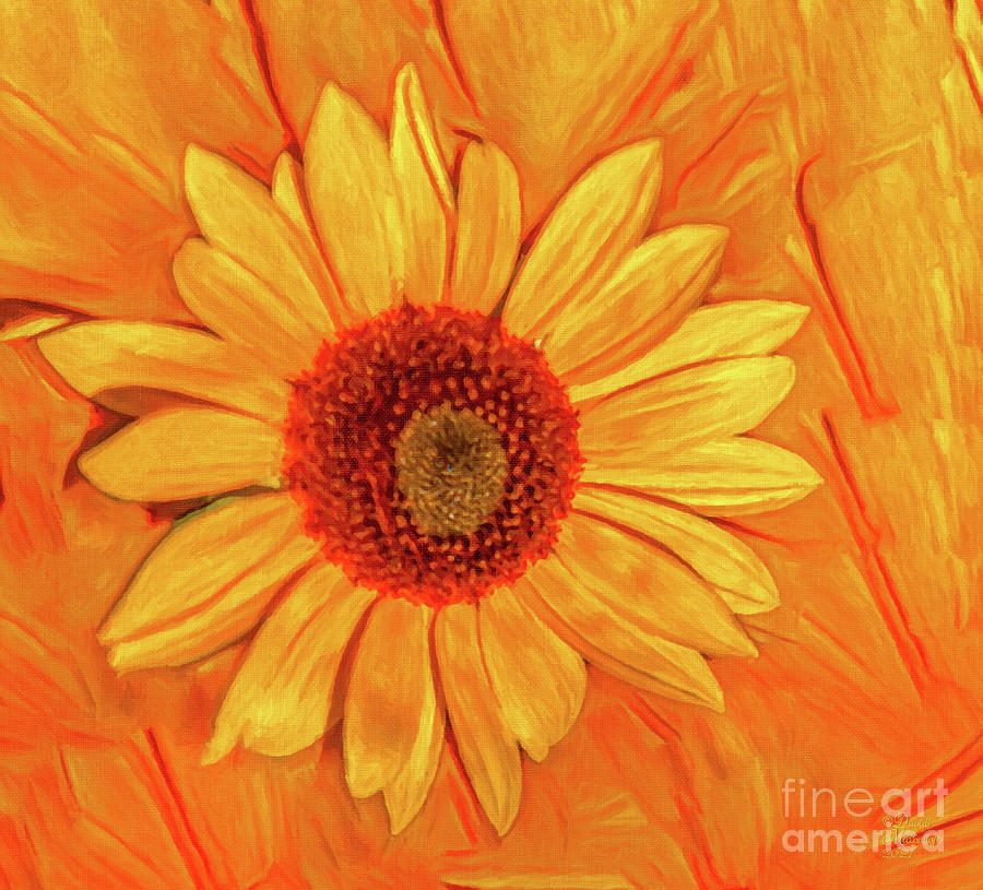 Sunflower prints on canvas Mixed Media by David Millenheft