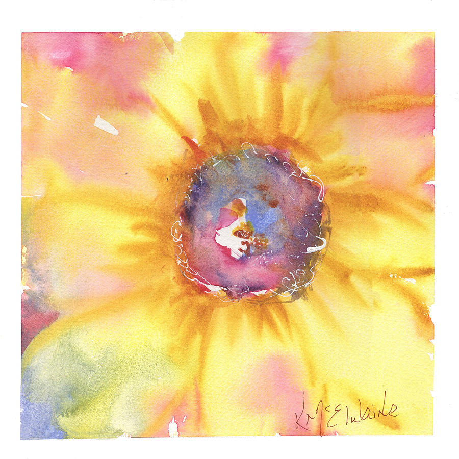 Sunflower For Judy Fa263 Watercolor By Kmcelwaine Painting