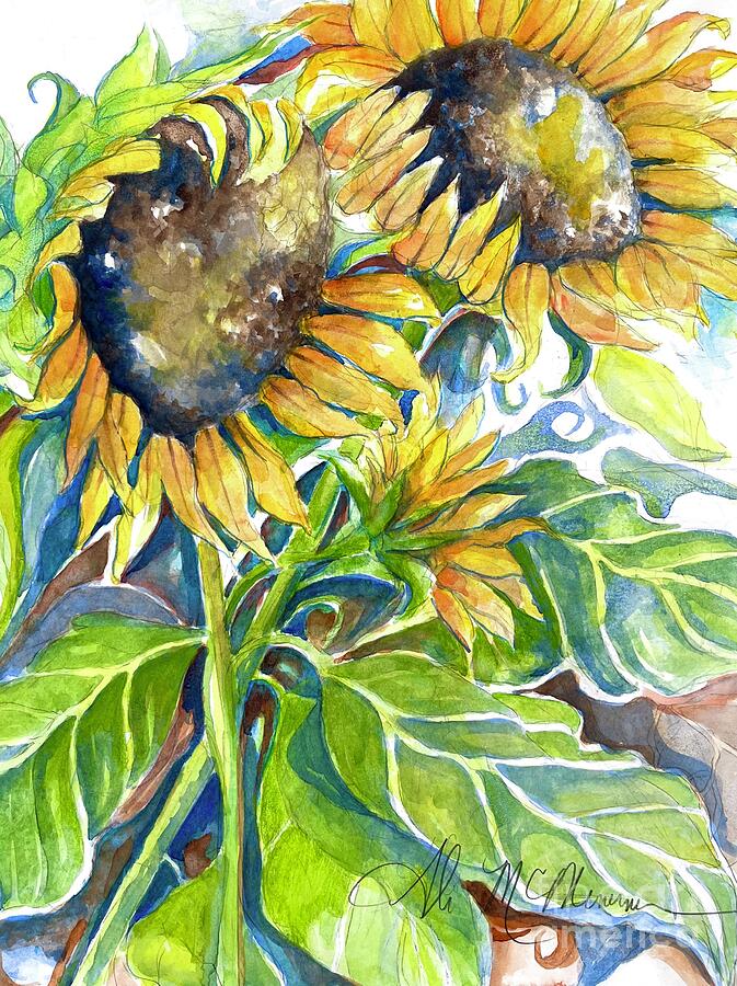 Sunflower Garden Painting by Ali McMenamin - Fine Art America