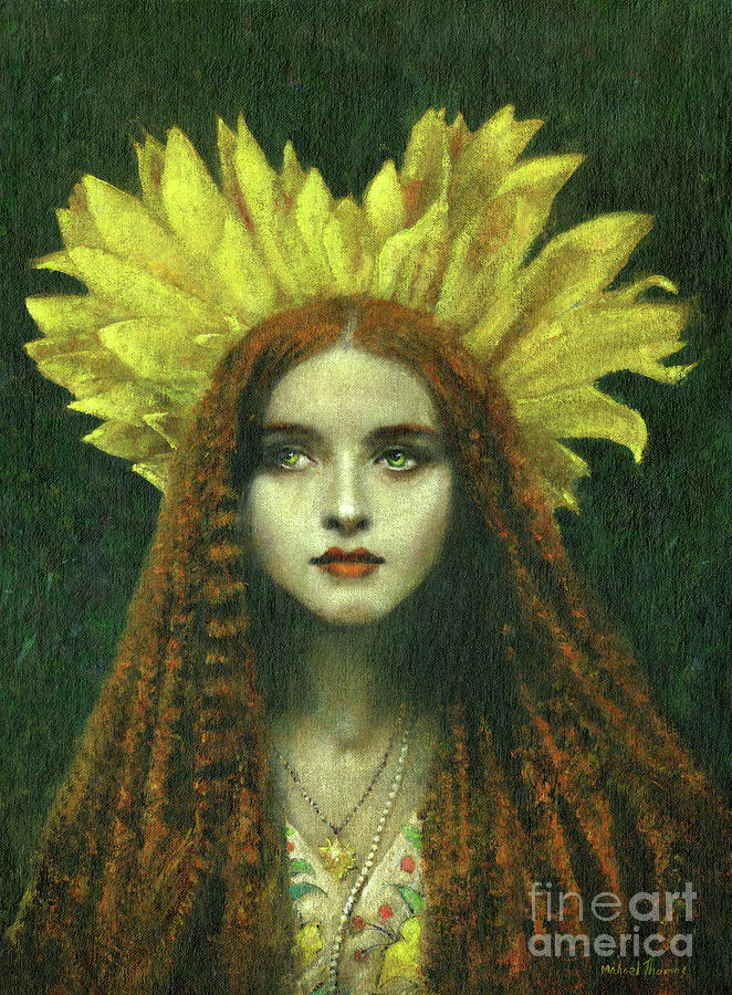 Sunflower Girl Painting