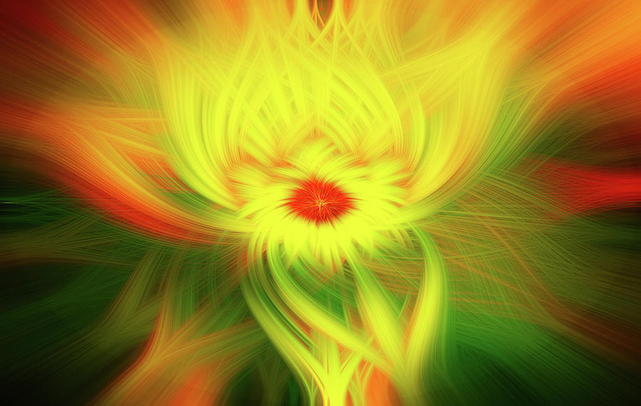 Sunflower Glowing Digital Art by Dan Sproul