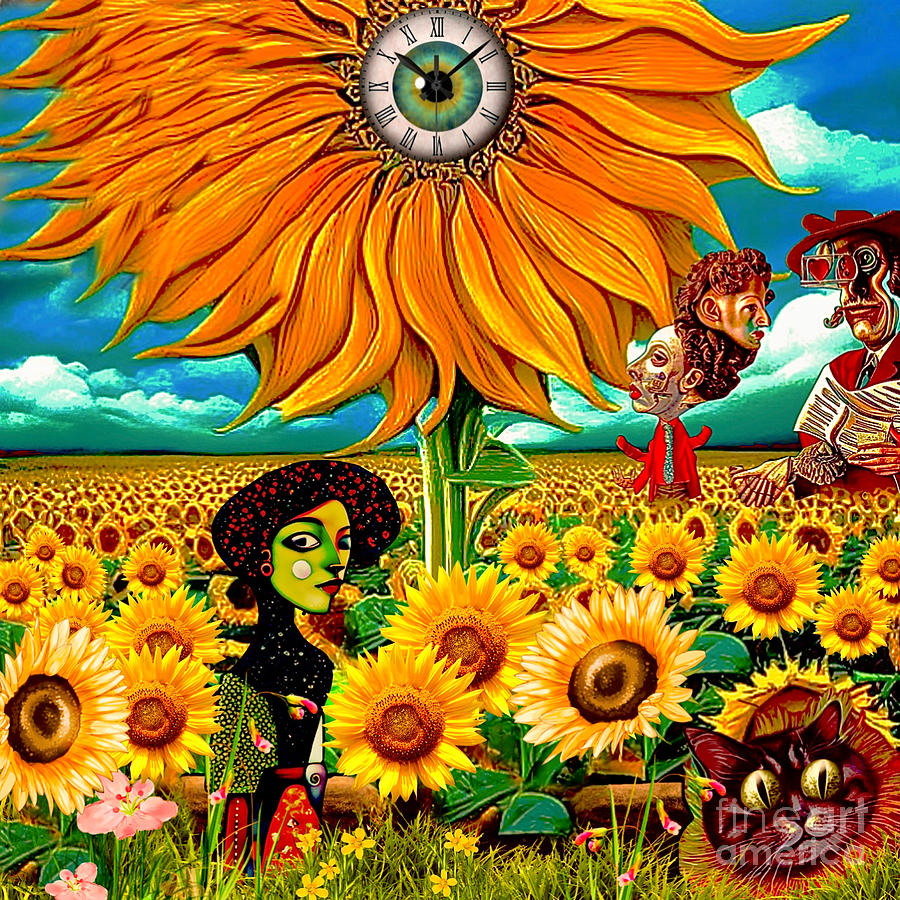 Sunflower harvest 1 Digital Art by Paul Attard - Fine Art America