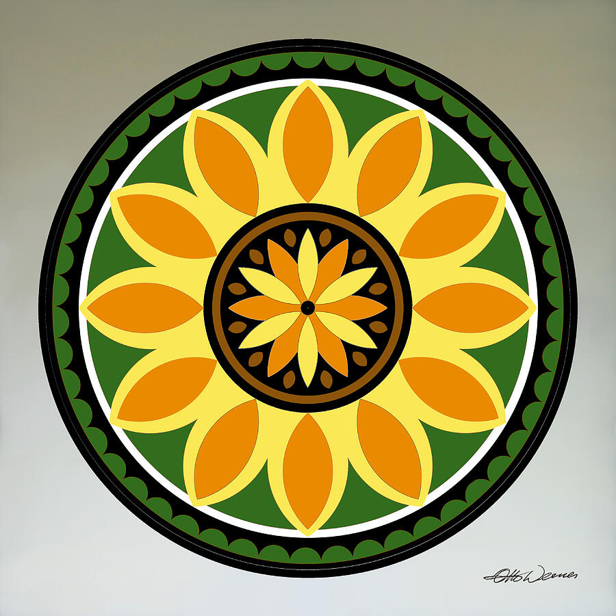 Sunflower Hex Design Painting
