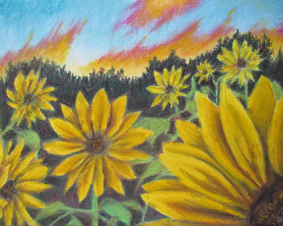 Sunflower Hue Painting by Jen Shearer