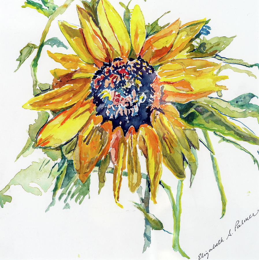 Sunflower II Painting by Elizabeth Palmer