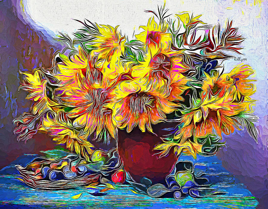 Sunflower impressum  Painting by Nenad Vasic