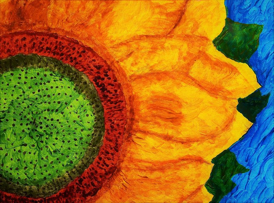 - Sunflower in acrylic Painting by THERESA Nye