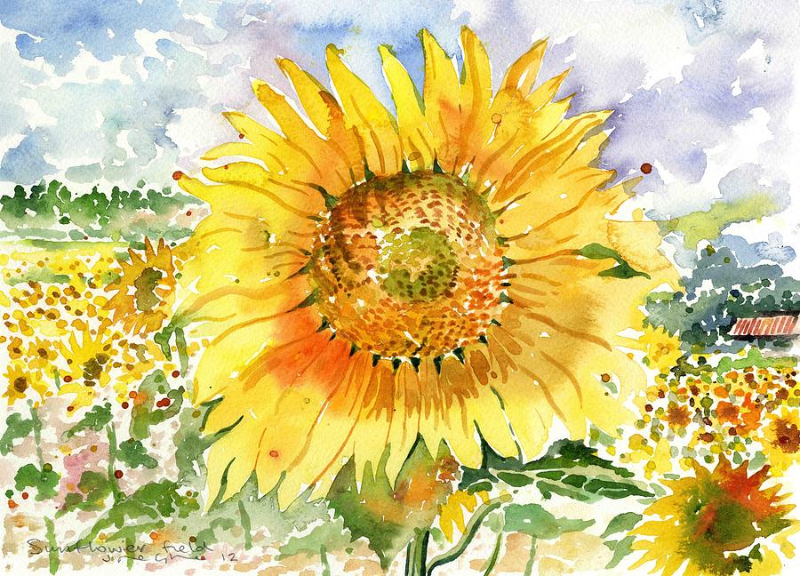 Sunflower Painting by Jane Glue