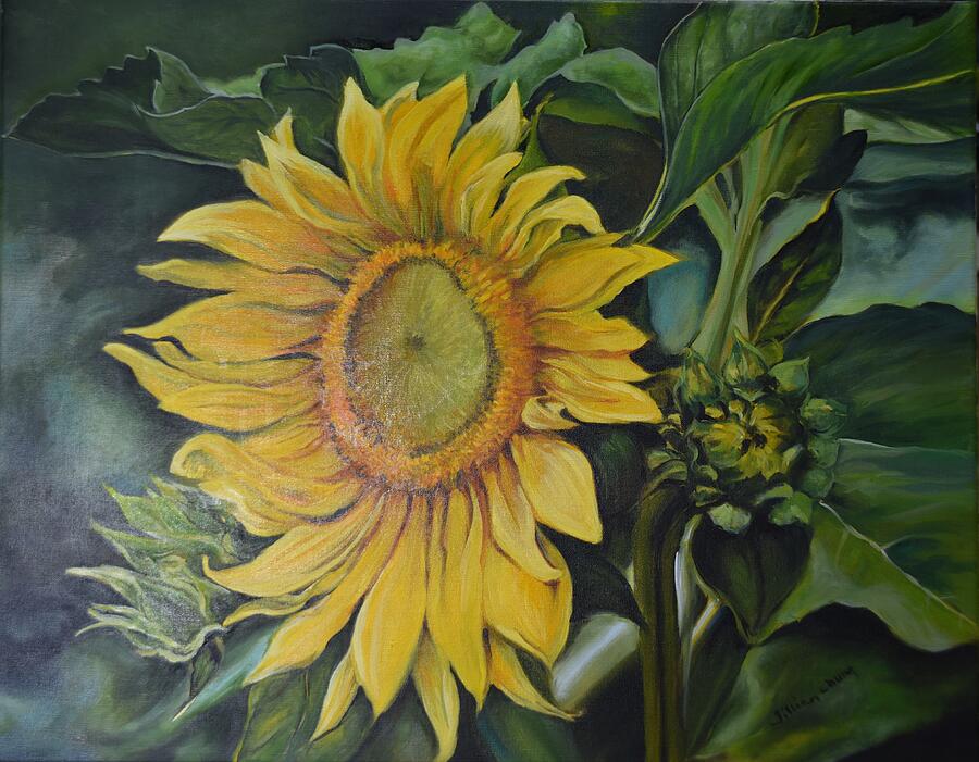 Sunflower Painting by Jillian Chung | Fine Art America