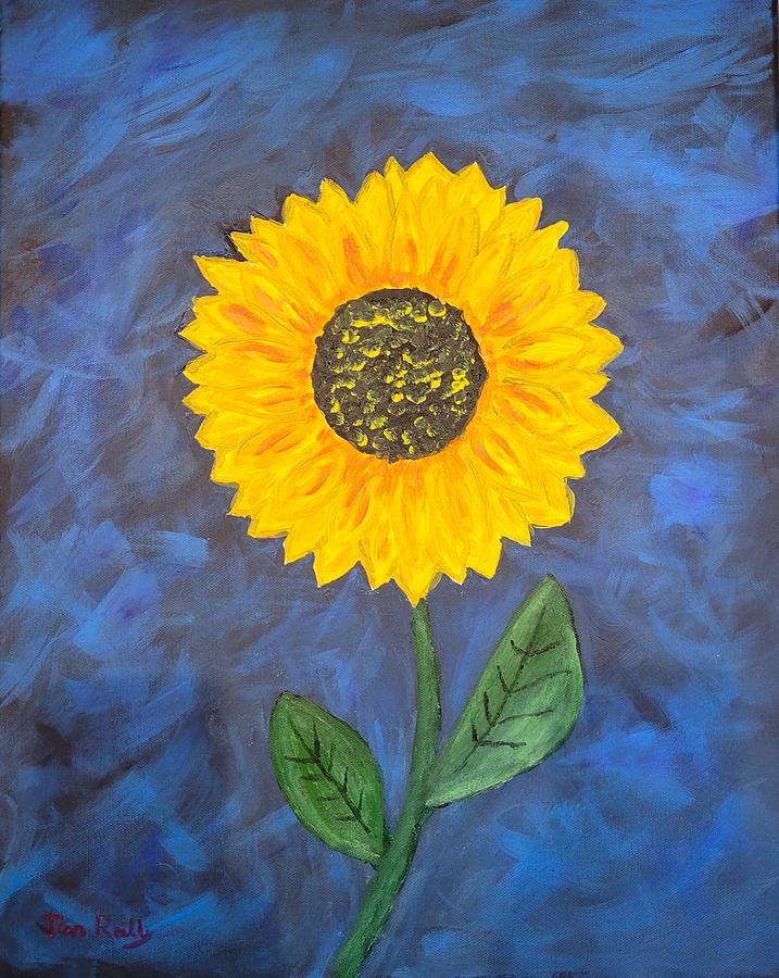 Sunflower Painting by Jim Reilly - Fine Art America