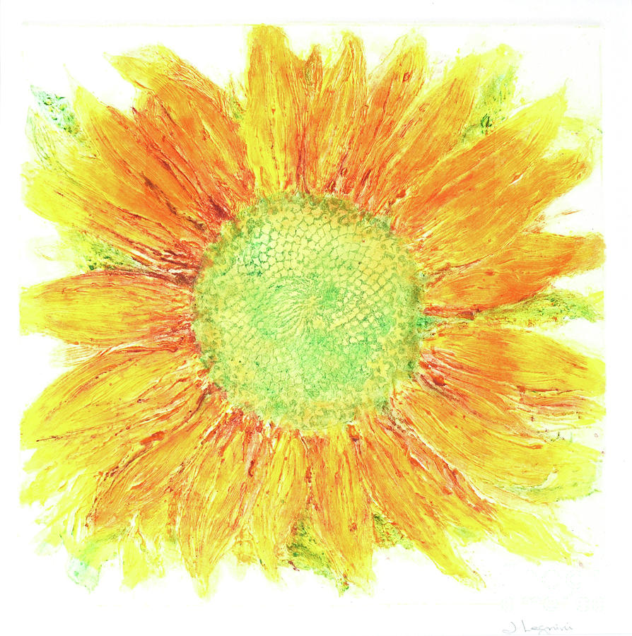 Sunflower June Peace Pillow Mixed Media