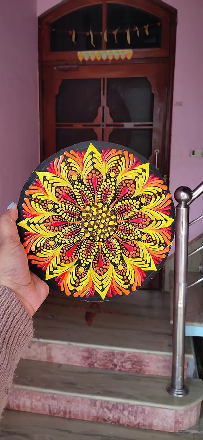 Sunflower mandala Drawing by Riya Panwar