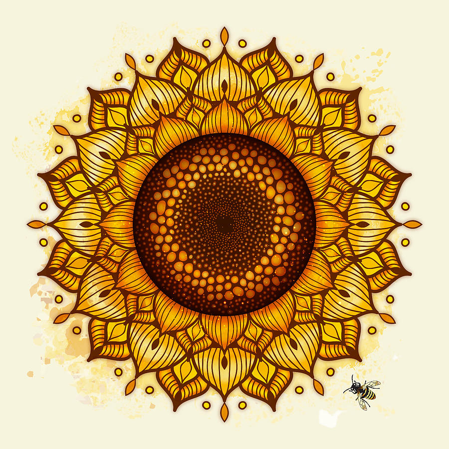 Download Sunflower Mandala Digital Art By Serena King