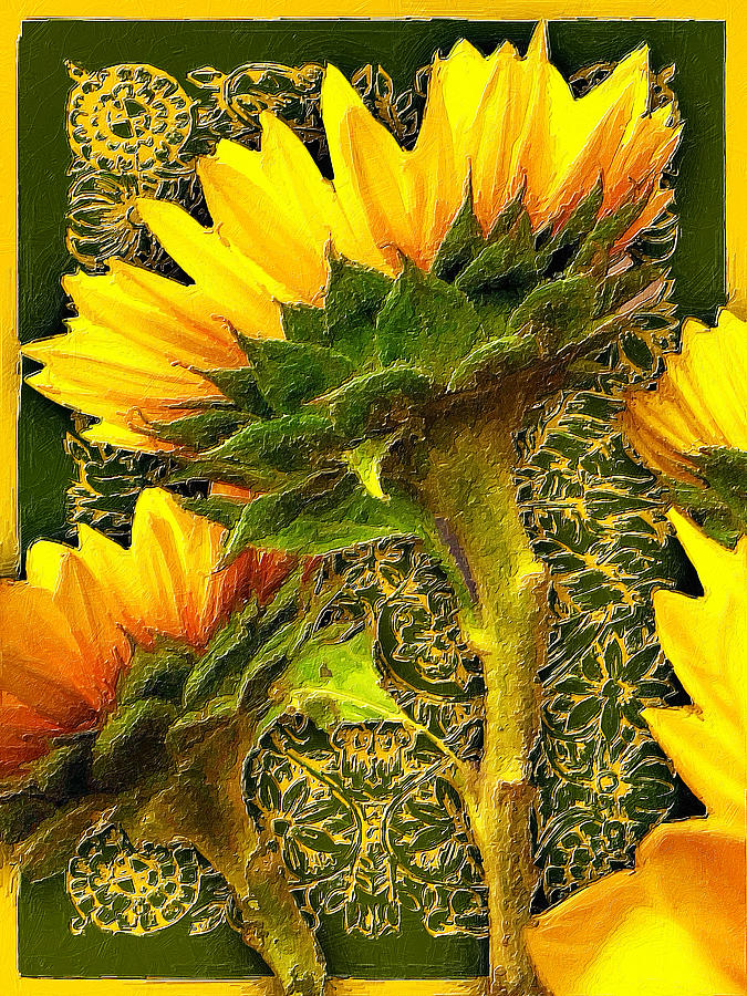 Sunflower Mandala Painting by Tony Rubino