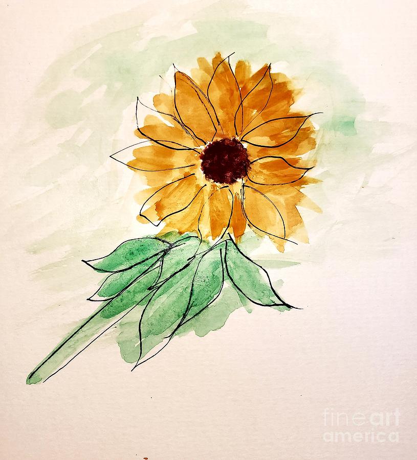 Sunflower  Painting by Margaret Welsh Willowsilk