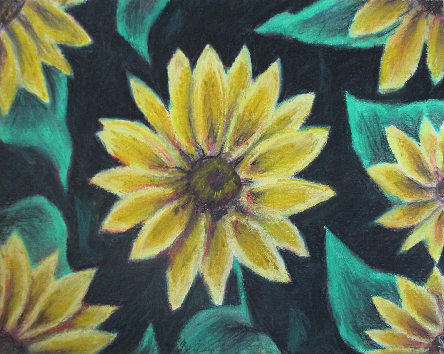 Sunflower Meeting Painting by Jen Shearer