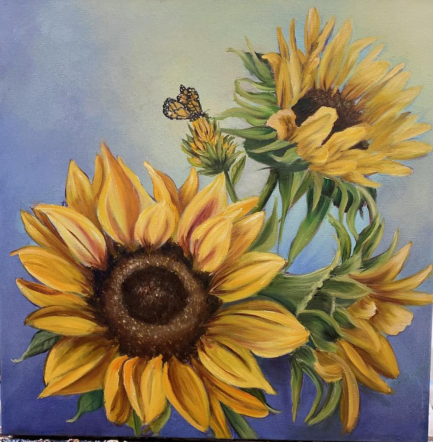Sunflower Morning  Painting by Sue Appleton Dayton