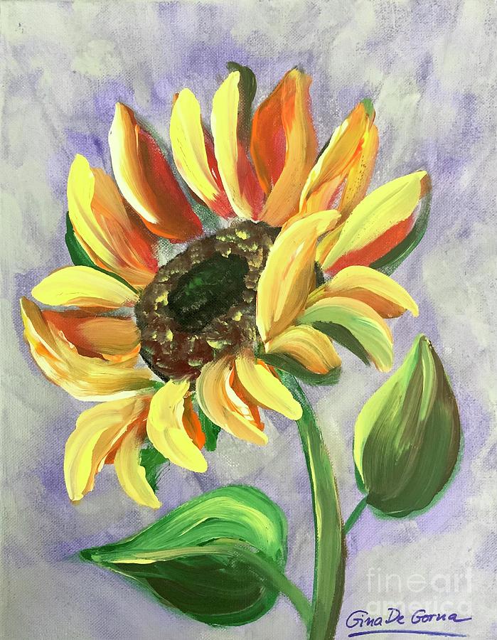 Sunflower painting Painting by Gina De Gorna